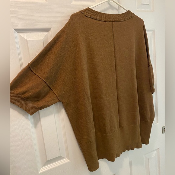 🕐 NWT | Free People | WFH Short Sleeve Sweater Tee | Mushroom | L - Picture 7 of 8